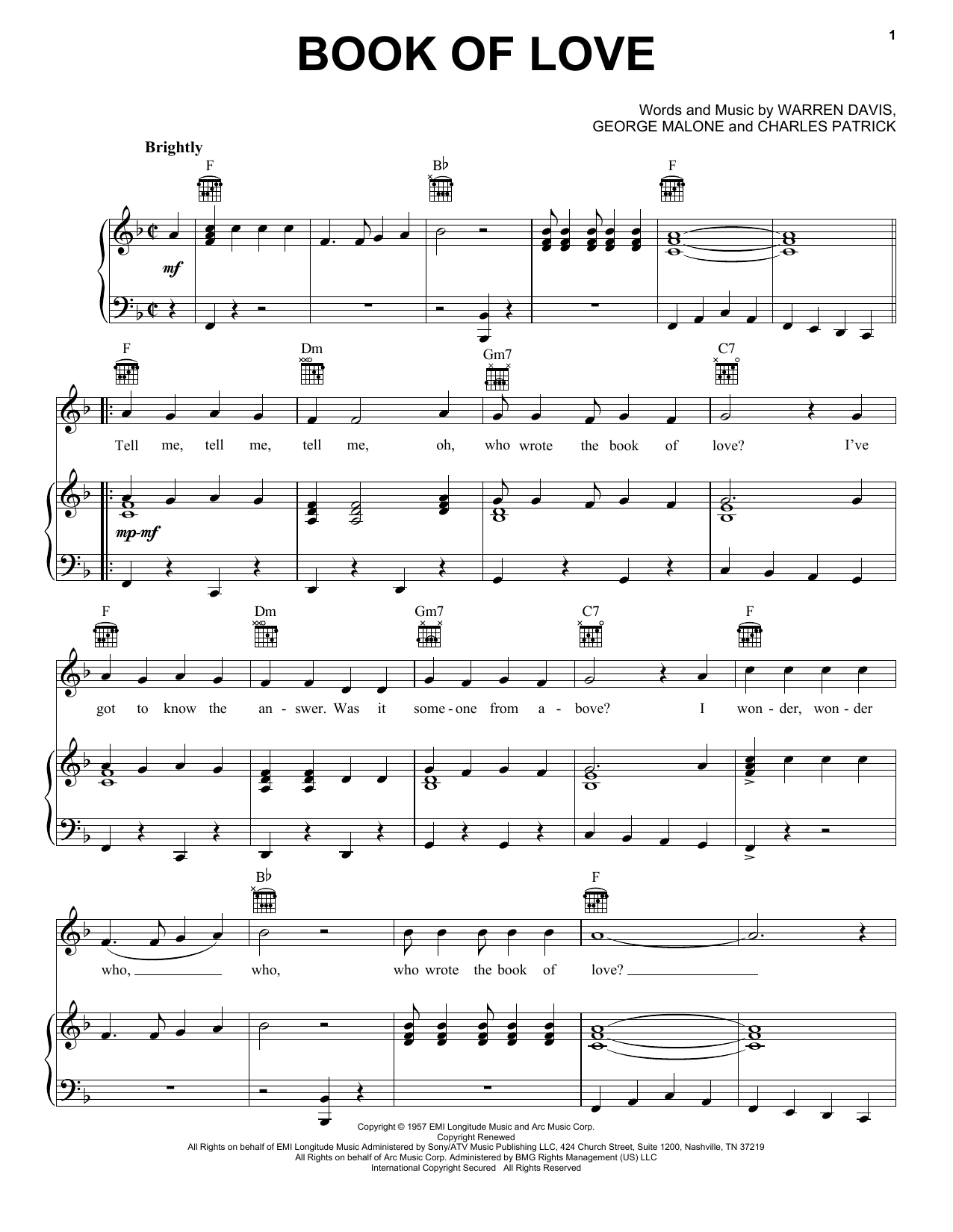 Produktgalerie: Seite 1 von 1 Book Of Love, The Monotones, Gesang, Gitarre, Klavier