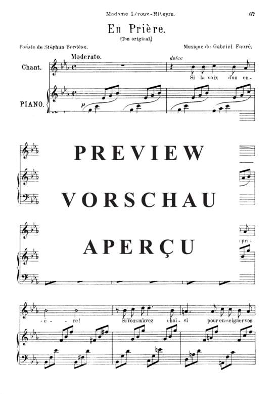 Product gallery: Page 2 of 5 En prière, , Medium Voice and Piano