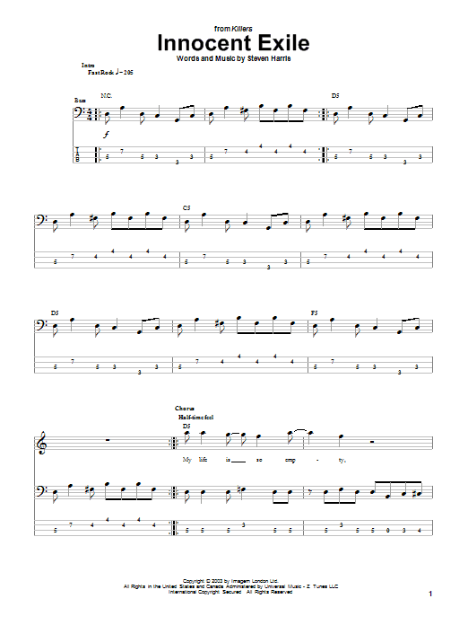 Produktgalerie: Seite 1 von 1 Innocent Exile, Iron Maiden, E-Bass