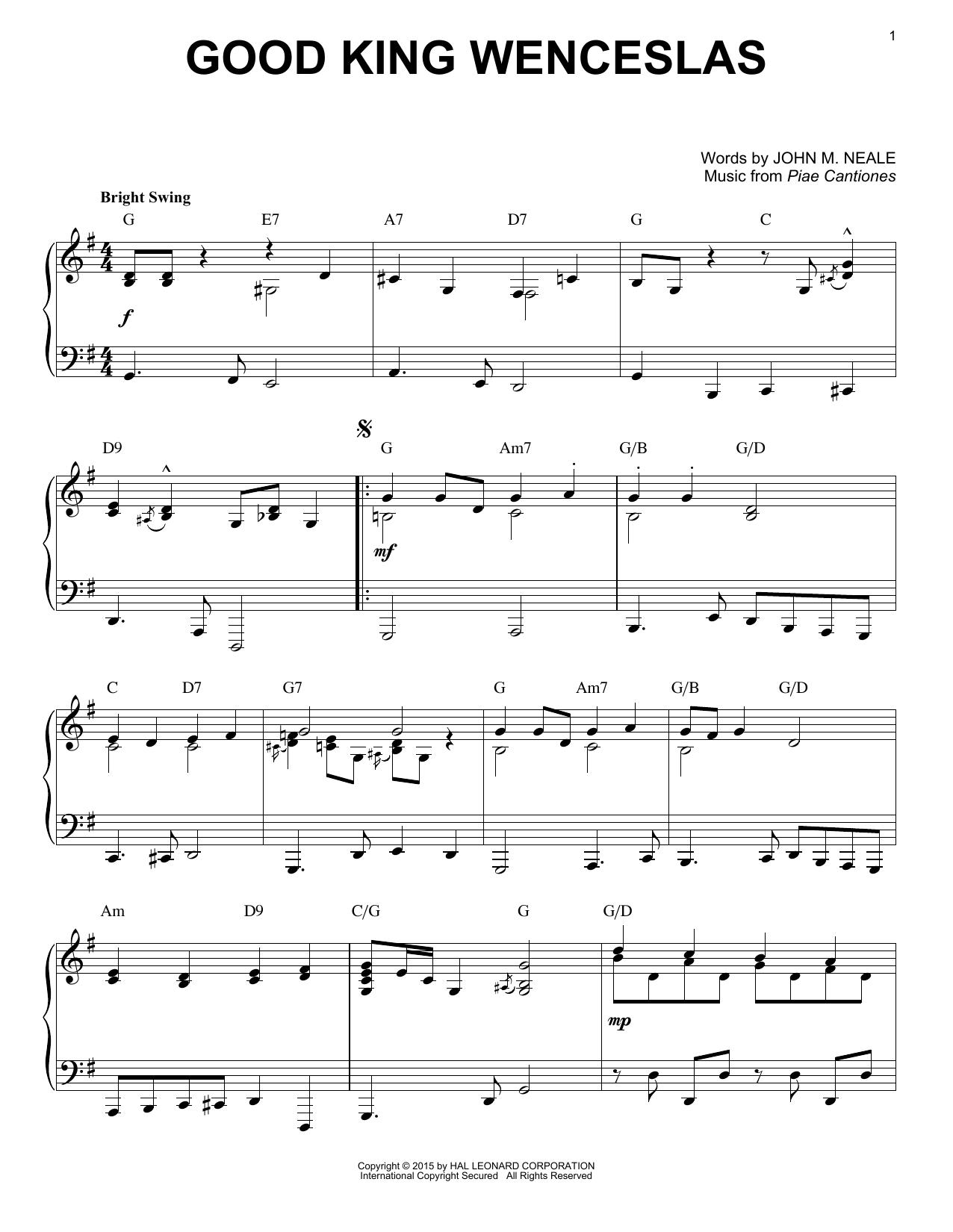 Product picture to: Good King Wenceslas [Jazz version] (arr. Brent Edstrom)