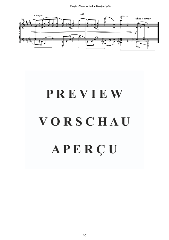 Produktgalerie: Seite 11 von 11 3 Mazurkas Op. 56 für Klavier - Vollständige Partituren, , Klavier Solo