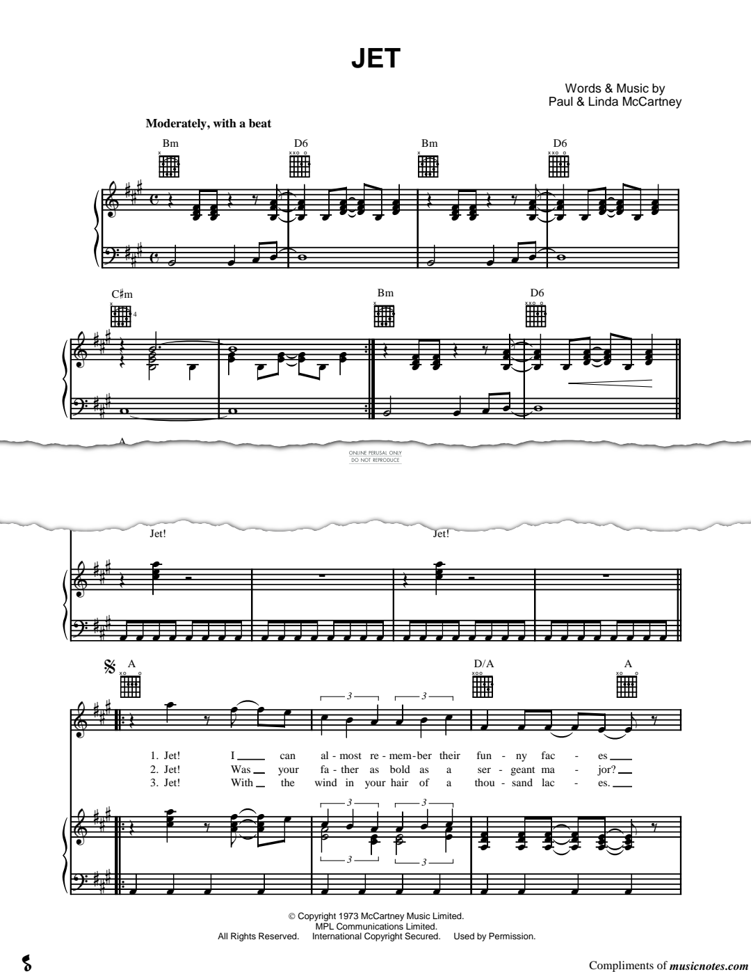 Produktgalerie: Seite 1 von 1 Jet, Paul McCartney & Wings, Gesang, Gitarre, Klavier