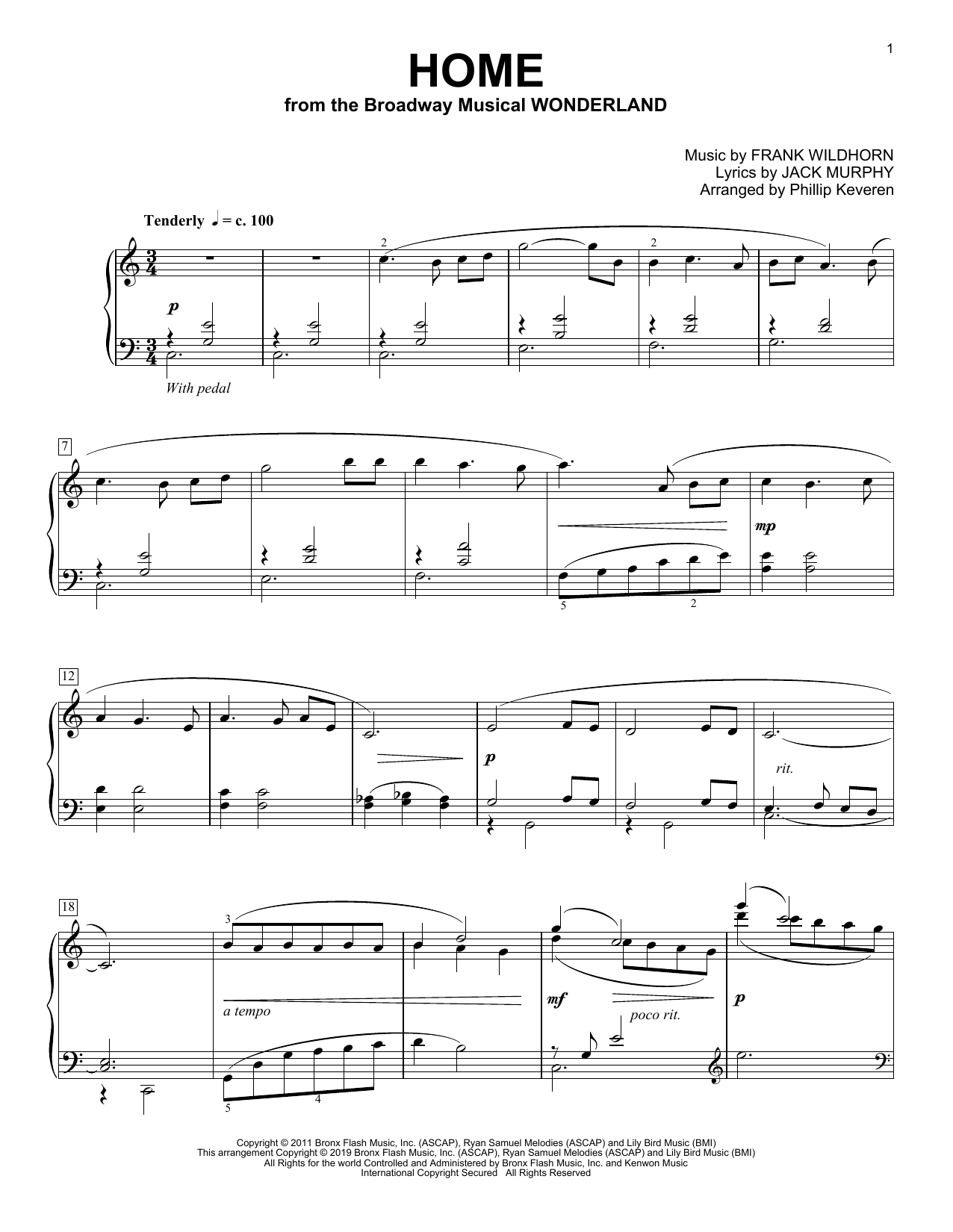 Produktbild zu: Home [Classical version] (from Wonderland) (arr. Phillip Keveren)