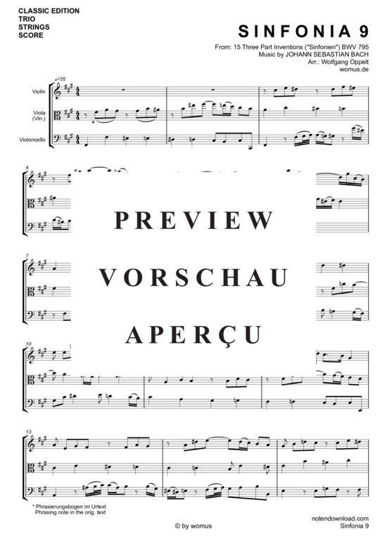 Produktgalerie: Seite 2 von 7 Sinfonia 9 , , (Streicher Trio)