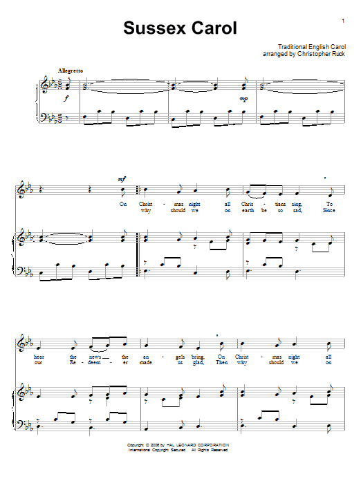 Product gallery: Page 1 of 1 Sussex Carol, Traditional English Carol