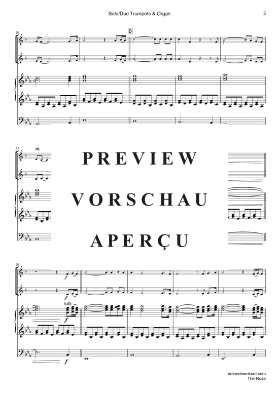 gallery: The Rose, , (1-2 Trompeten in B + Orgel)(Fassung in F-Dur)