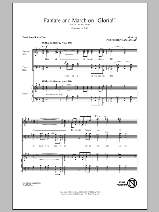 Product picture to: Fanfare And March On "Gloria"