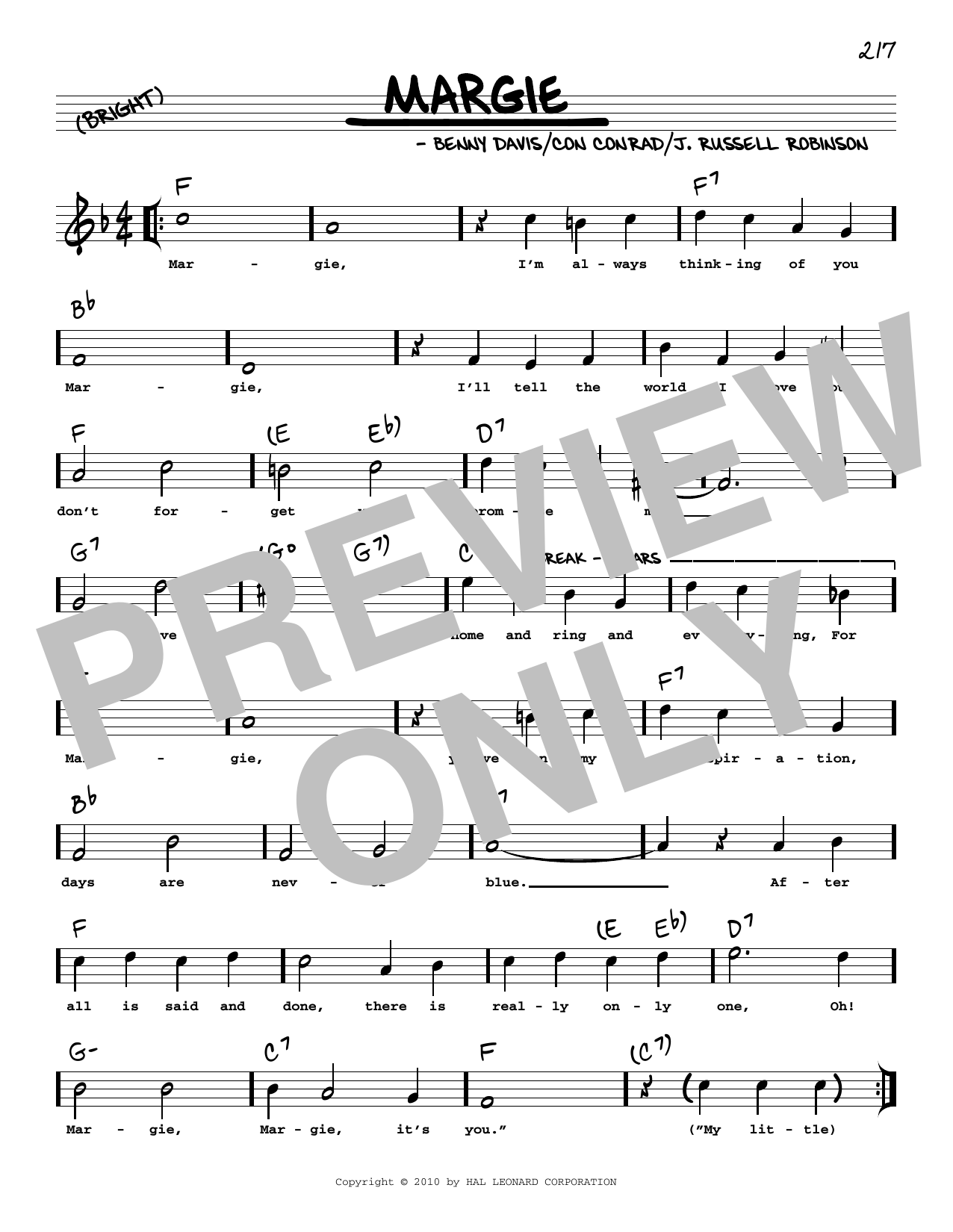 Produktbild zu: Margie (arr. Robert Rawlins)