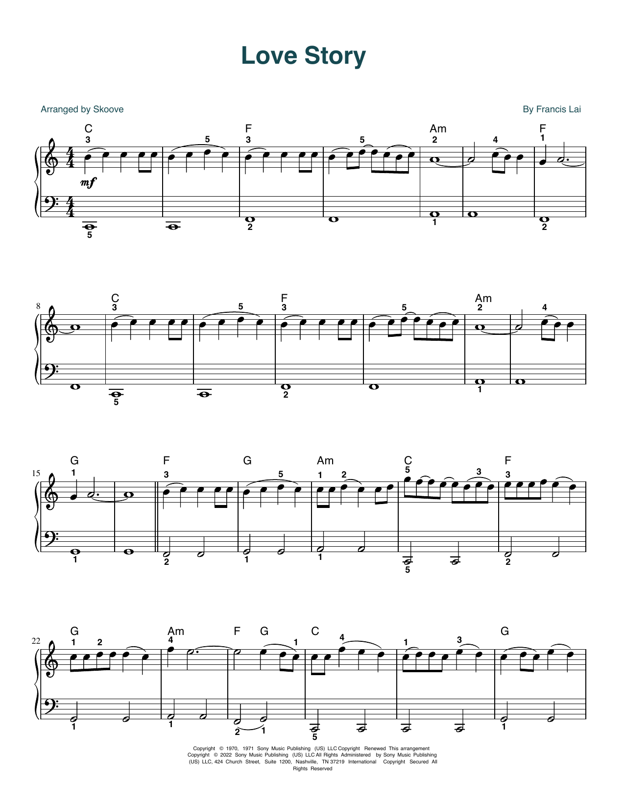 Produktbild zu: Love Story (arr. Skoove)