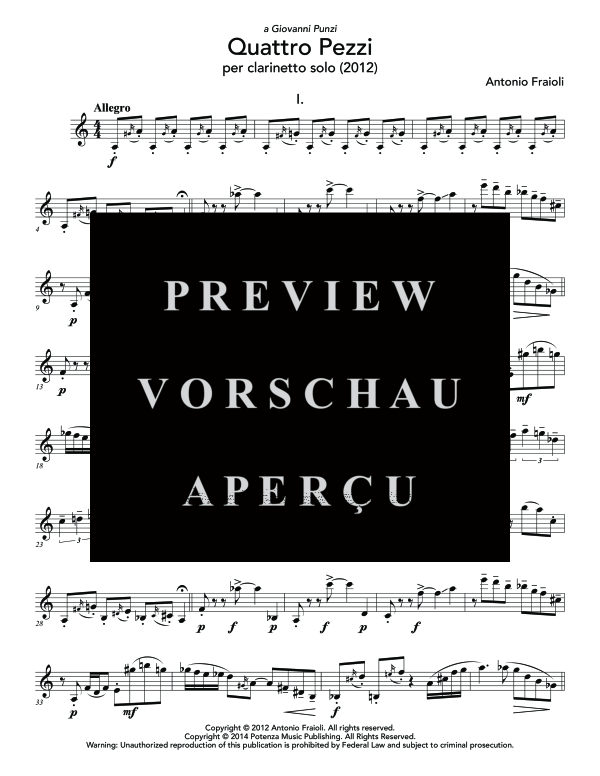 Product gallery: Page 6 of 11 klQuattro Pezzi, , (Klarinette Solo)