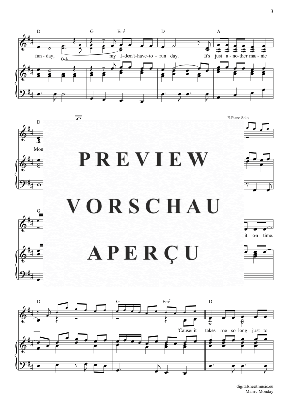 gallery: Manic Monday , Bangles, Piano and Voice