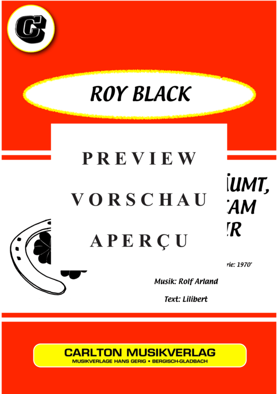 Produktgalerie: Seite 2 von 11 Ich hab geträumt, das Glück kam heut zu mir , Black, Roy, (Melodie-Stimmen in C/B/Es)