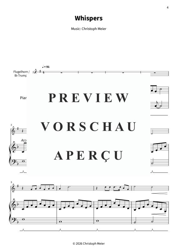 gallery: Whispers - Gentle Melodies for Weddings, Church, and Other Occasions, , Trompete in B und Klavier
