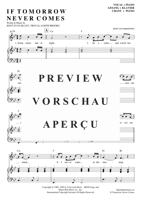 gallery: If Tomorrow Never Comes , Keatin, Ronan, Voice with Piano Accompaniment