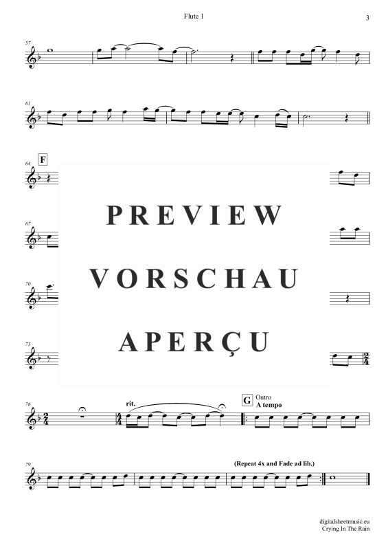 Produktgalerie: Seite 10 von 11 Crying In The Rain, A-Ha, (Flöten Trio + Klavier)