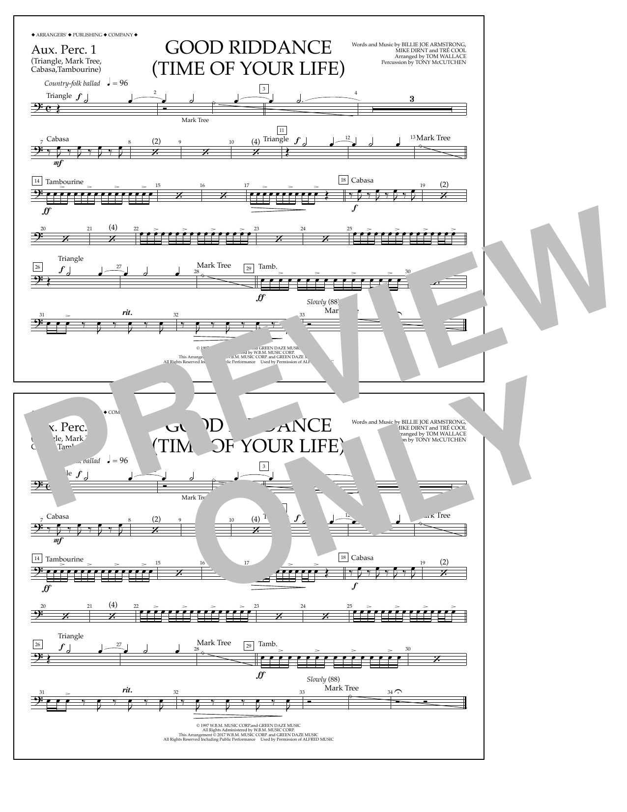 Product picture to: Good Riddance (Time of Your Life) - Aux. Perc. 1