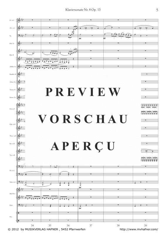 Product gallery: Page 10 of 11 Adagio cantabile - Klaviersonate Nr. 8, , (large wind orchestra)
