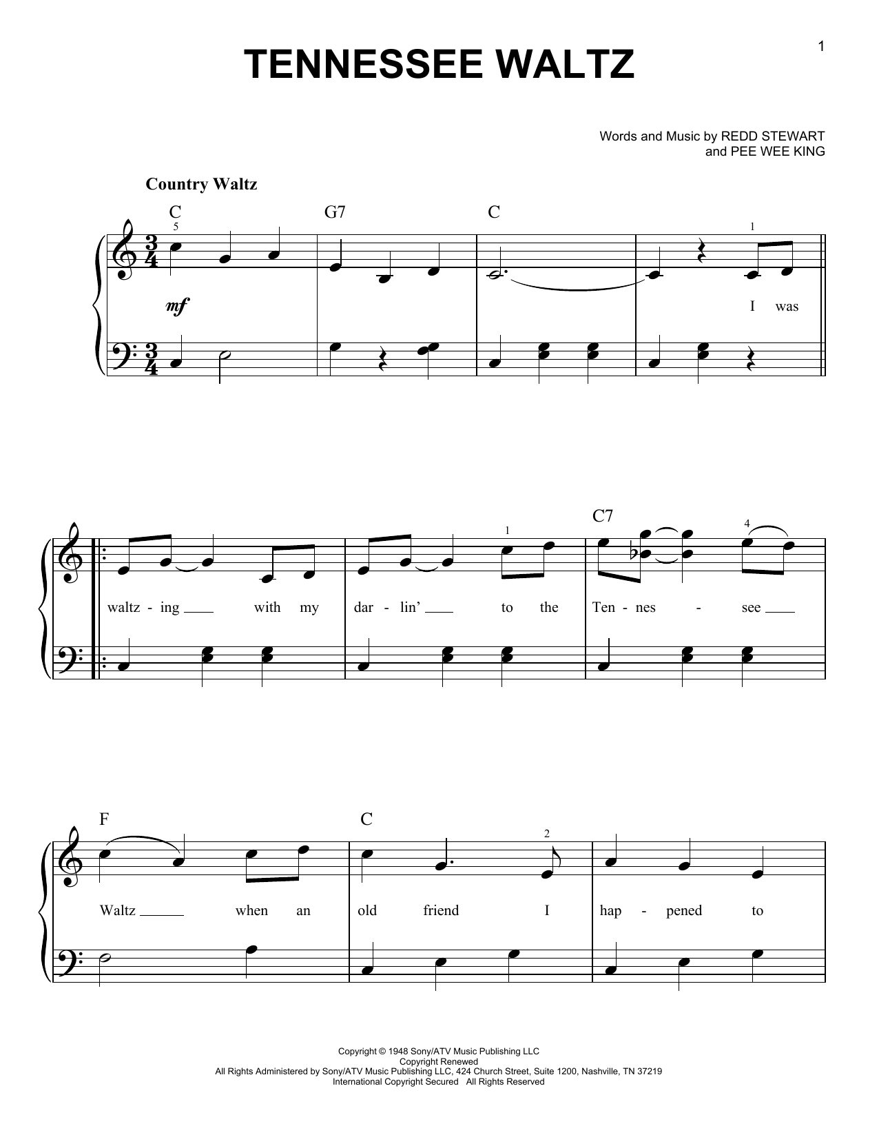 Produktgalerie: Seite 1 von 1 Tennessee Waltz, Patty Page, Klavier