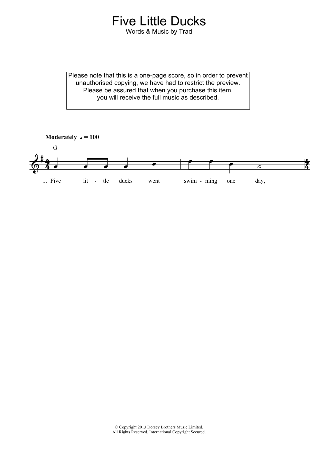 Produktbild zu: Five Little Ducks