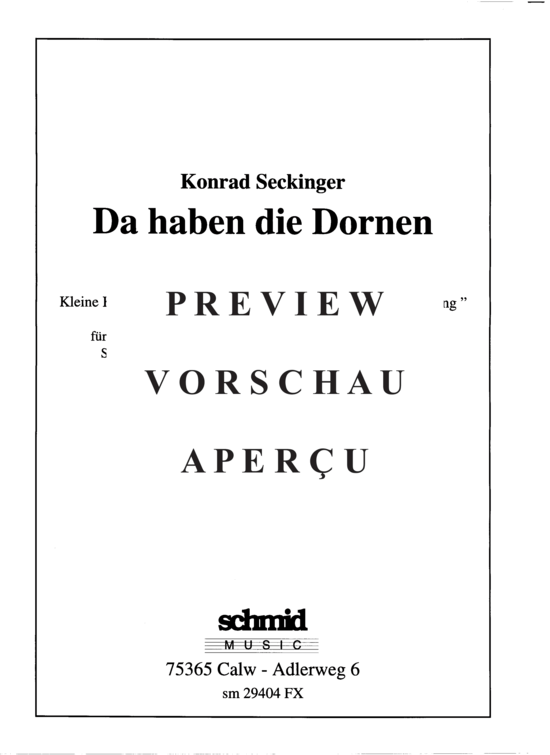 Product gallery: Page 2 of 7 Da haben die Dornen Rosen getragen , , (female choir, soprano solo, melody instrument + piano)