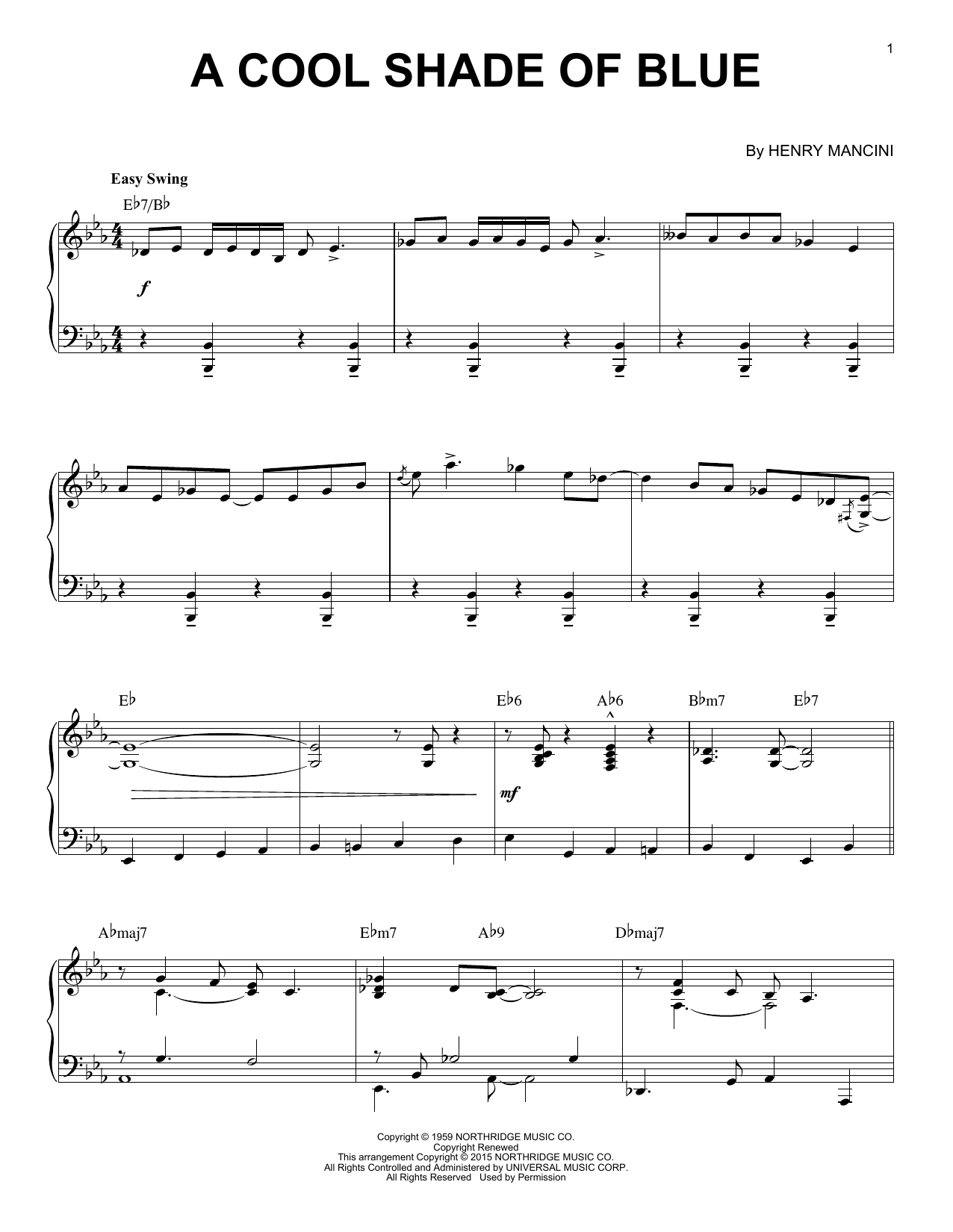 Produktbild zu: A Cool Shade Of Blue [Jazz version] (arr. Brent Edstrom)
