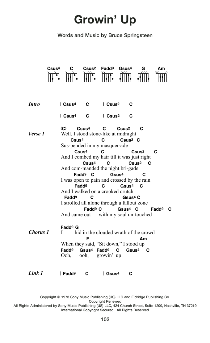 Produktgalerie: Seite 1 von 1 Growin' Up, Bruce Springsteen, Gitarre
