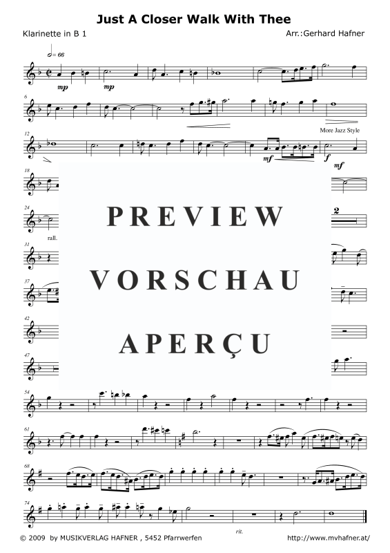 Product gallery: Page 4 of 9 Just A Closer Walk With Thee, , (Clarinet Quintet)