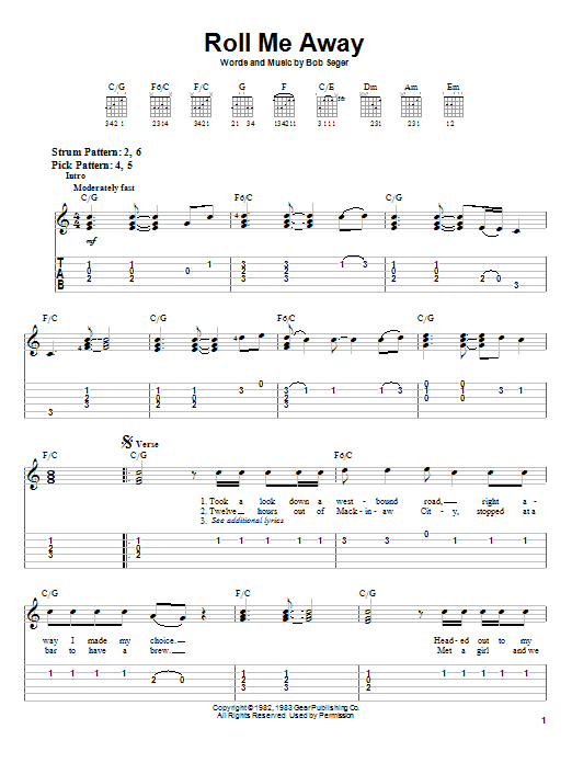 Product gallery: Page 1 of 1 Roll Me Away, Bob Seger