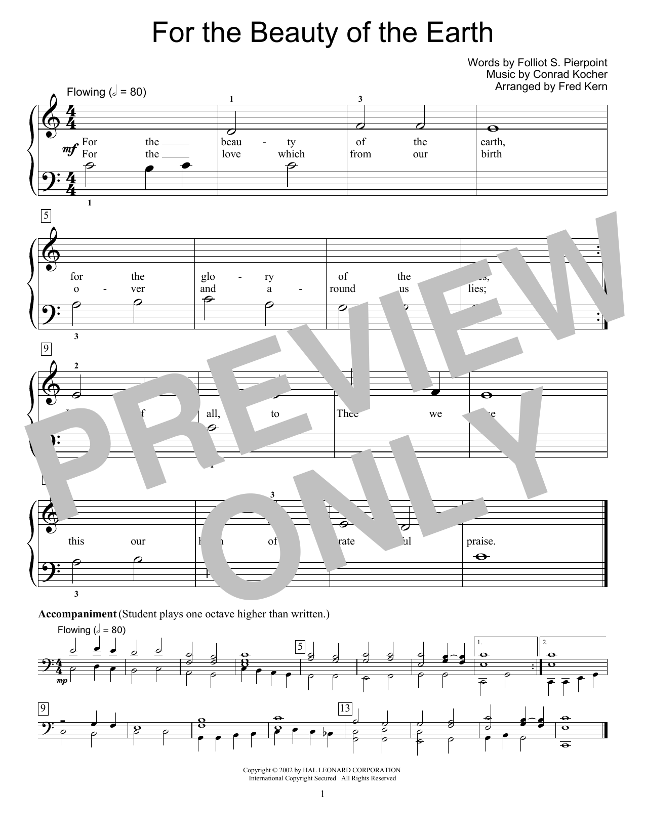 Product picture to: For The Beauty Of The Earth (arr. Fred Kern)