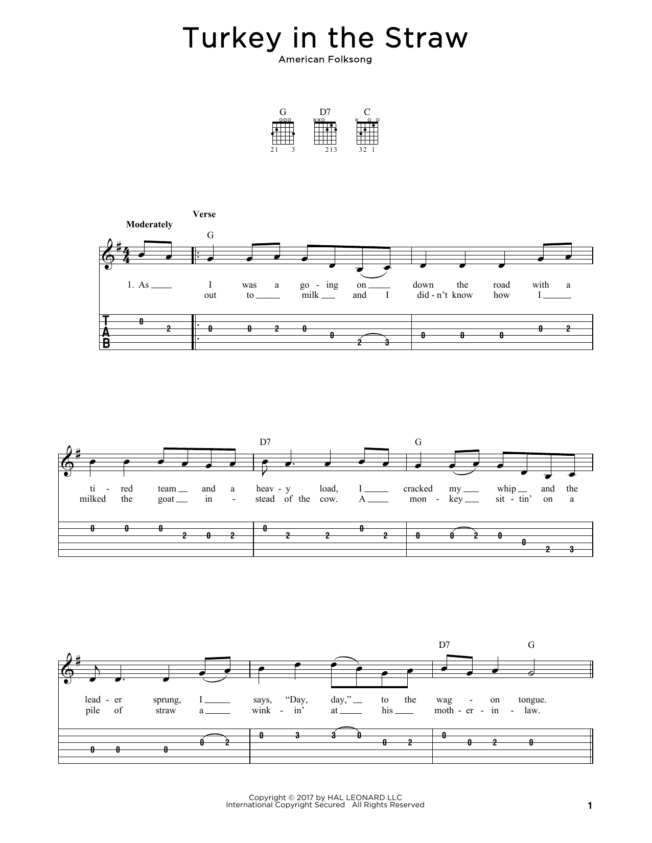 Product gallery: Page 1 of 1 Turkey In The Straw, American Folksong