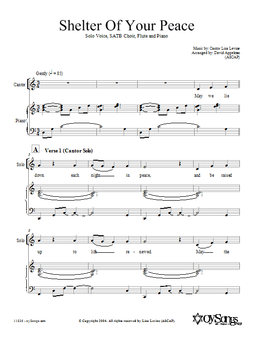 Product gallery: Page 1 of 1 Shelter of Your Peace, L. Levine/arr. D. Appelman
