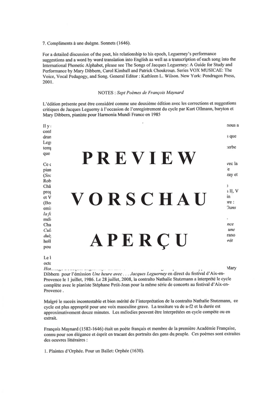 Product gallery: Page 5 of 21 Sept Poèmes de François Maynard , , (medium voice + piano)