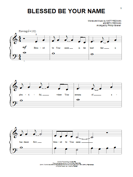 Produktgalerie: Seite 1 von 1 Blessed Be Your Name, Matt Redman, Klavier