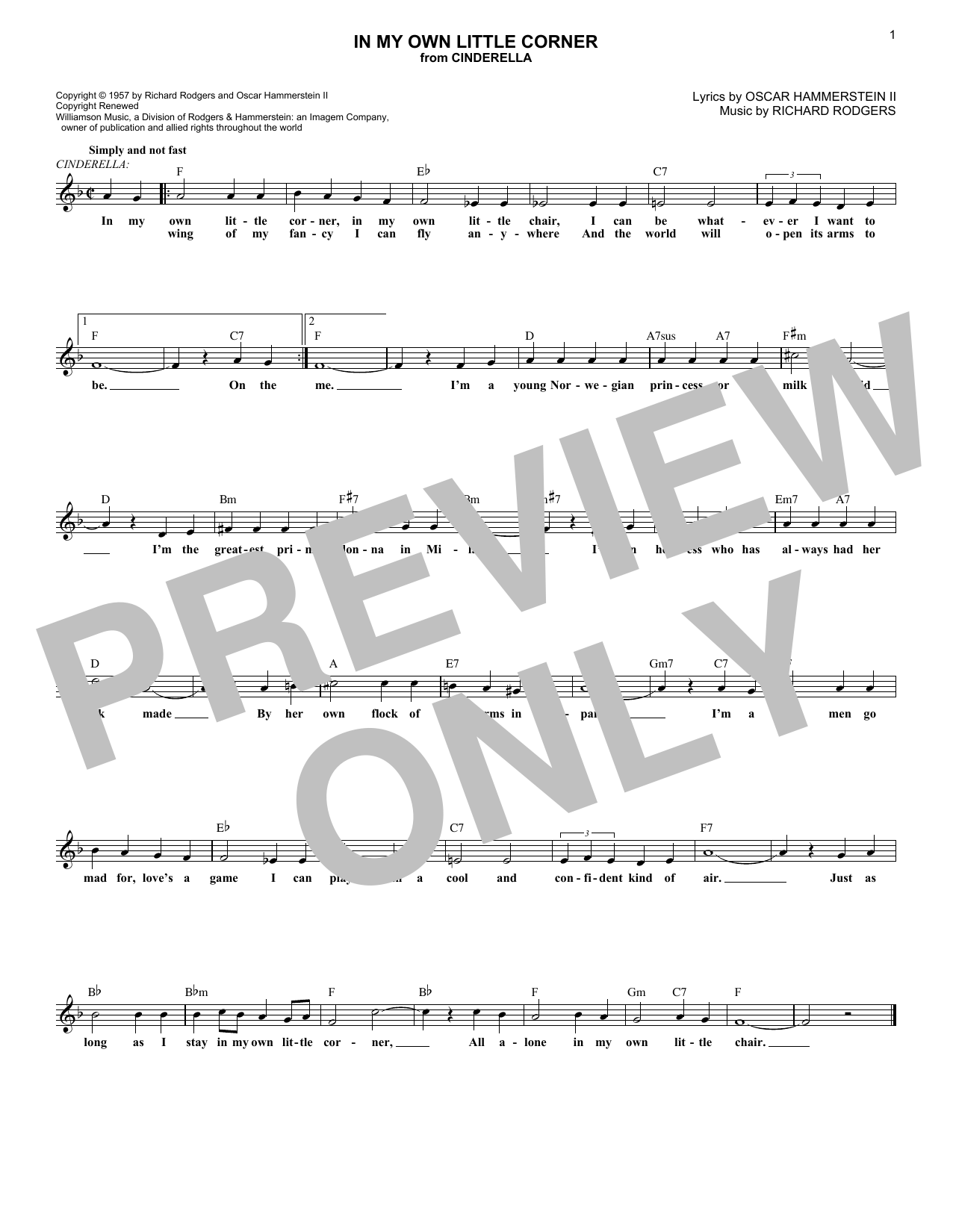 Product picture to: In My Own Little Corner (from Cinderella the Musical)