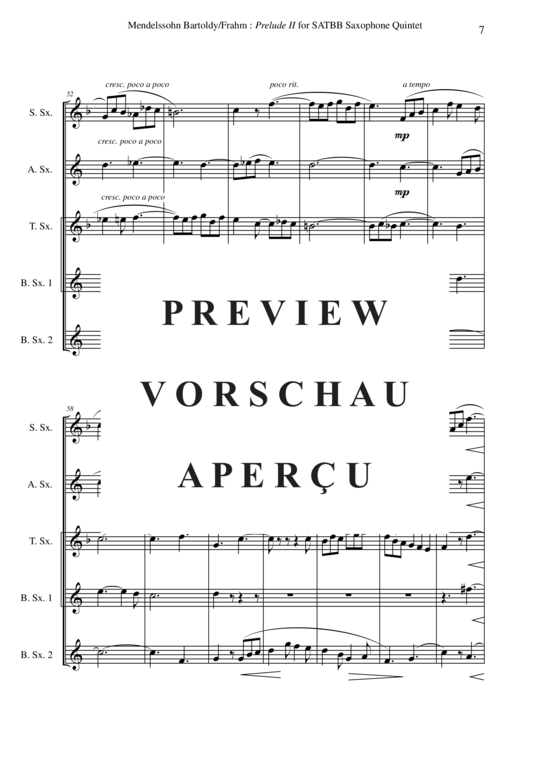 Product gallery: Page 8 of 21 Prelude 2 , , (Saxophone Quintet SATBB)