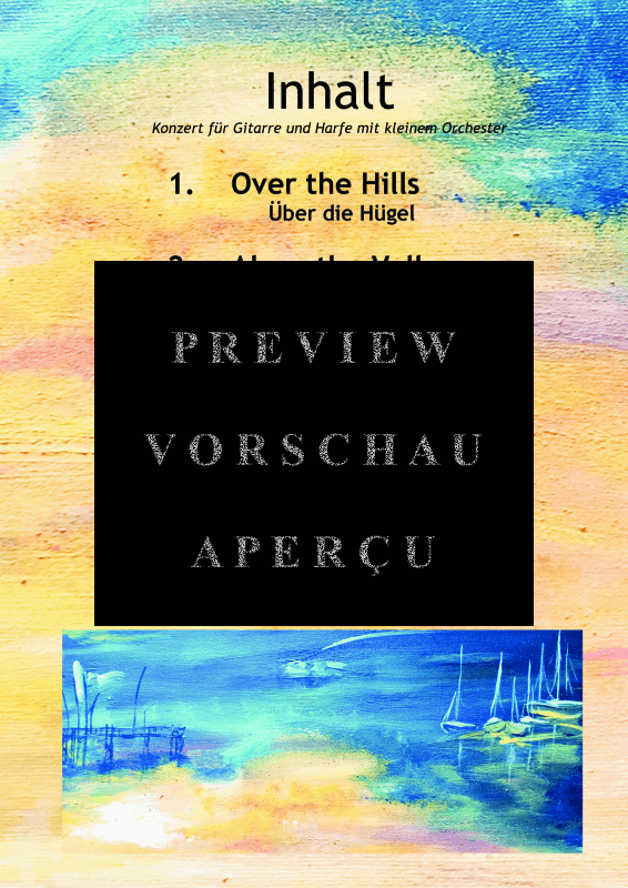 gallery: Landscapes, , Gemischtes Ensemble für Flöte, Oboe, Streicher, Gitarre und Harfe - Partitur