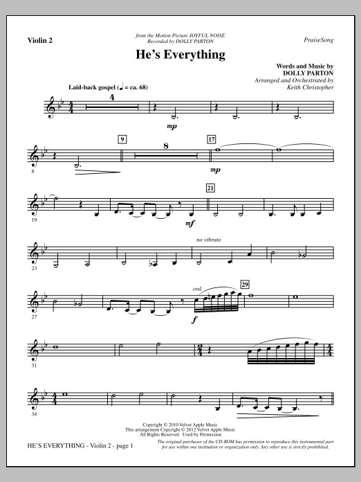 Produktbild zu: He's Everything - Violin 2
