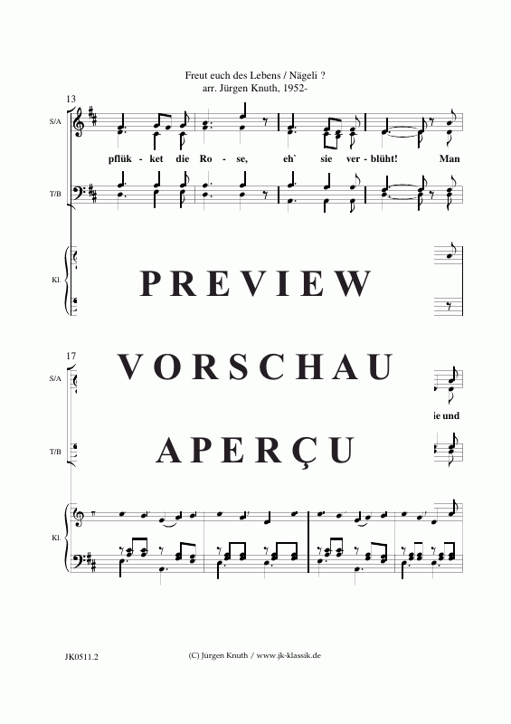 Produktgalerie: Seite 3 von 9 Freut euch des Lebens, , Gesang 4-stimmig SATB + Klavier
