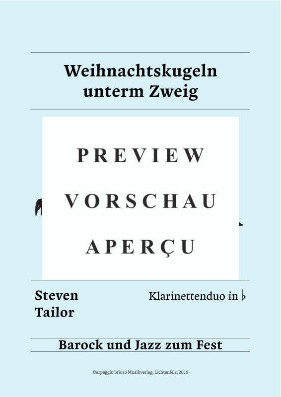 Product gallery: Page 2 of 7 Weihnachtskugeln unterm Zweig - aus dem Album Barock und Jazz zum Fest, , (Duet 2x clarinet in Bb)