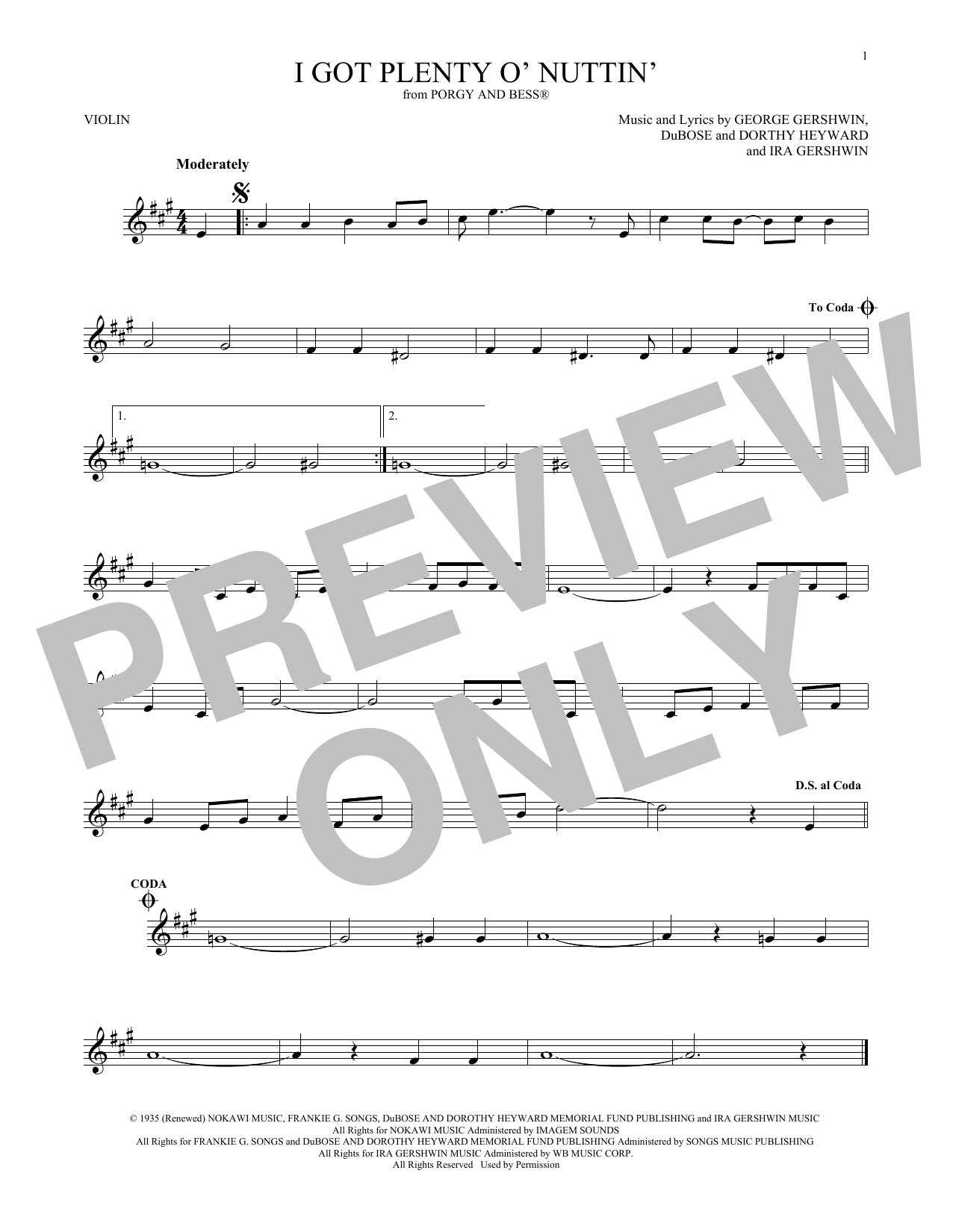 Product gallery: Page 1 of 1 I Got Plenty O' Nuttin', George Gershwin