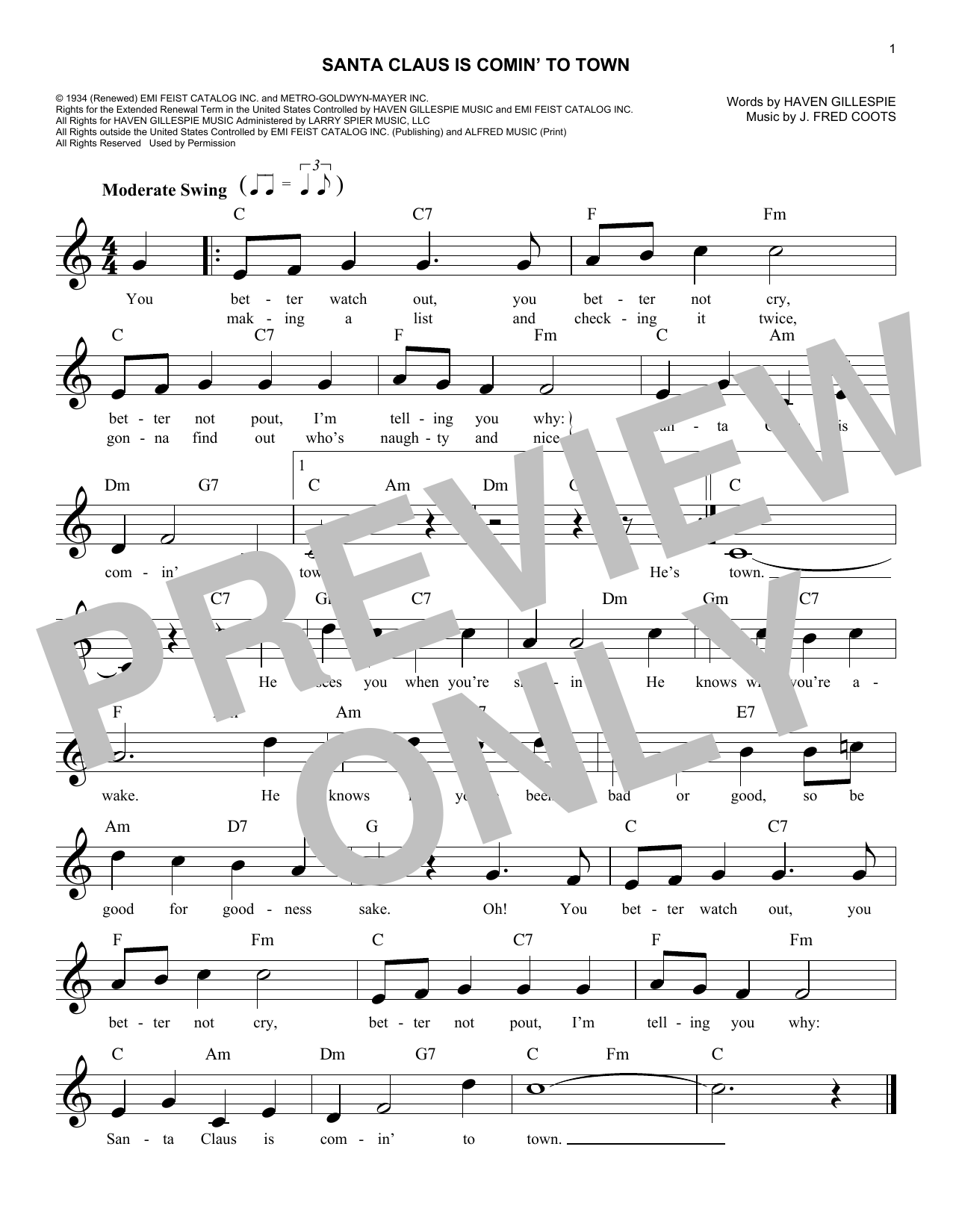 Produktbild zu: Santa Claus Is Comin' To Town