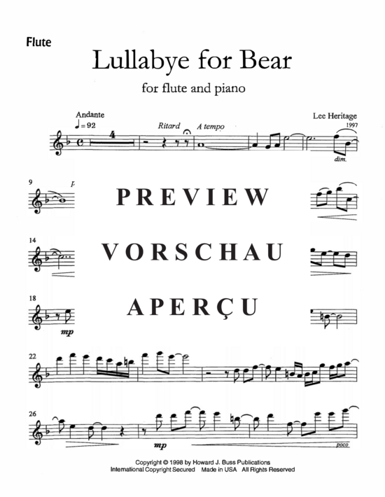 Product gallery: Page 8 of 9 Lullabye for Bear , , (flute and piano)