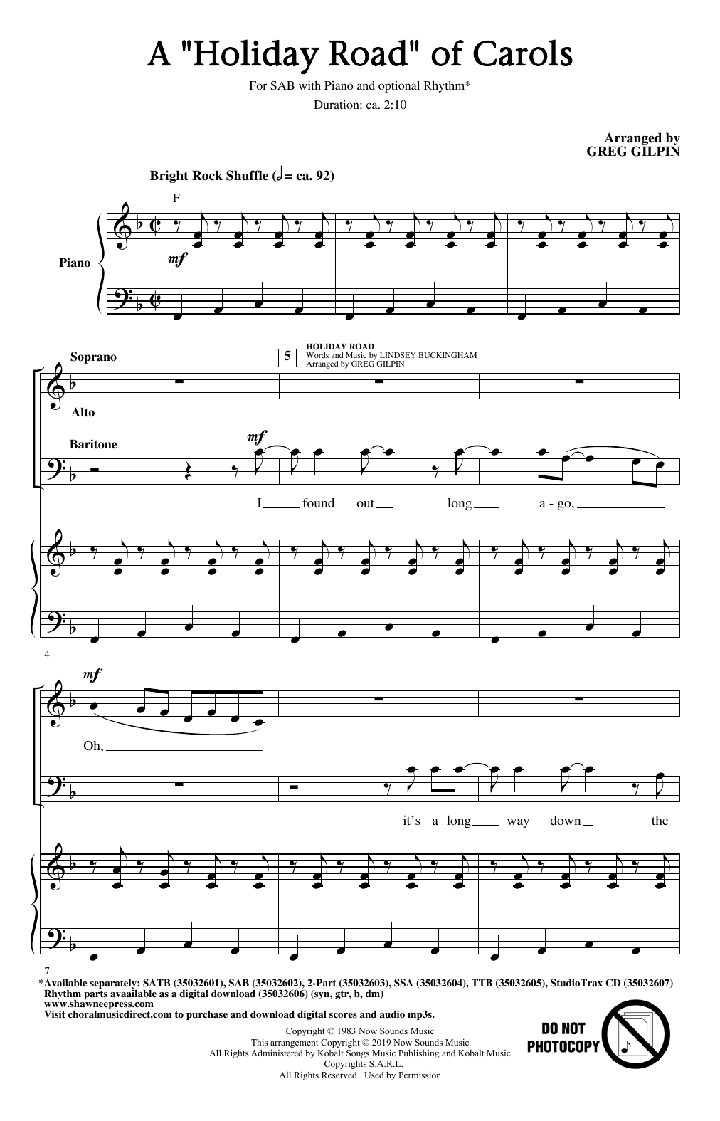 Product picture to: A Holiday Road Of Carols (arr. Greg Gilpin)