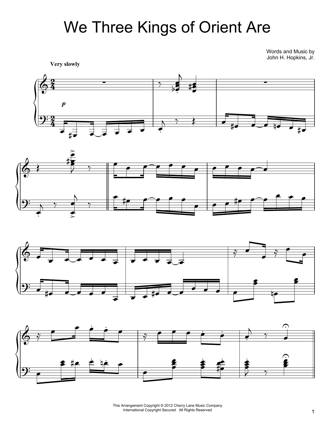 Product gallery: Page 1 of 1 We Three Kings Of Orient Are [Ragtime version], John H. Hopkins, Jr.