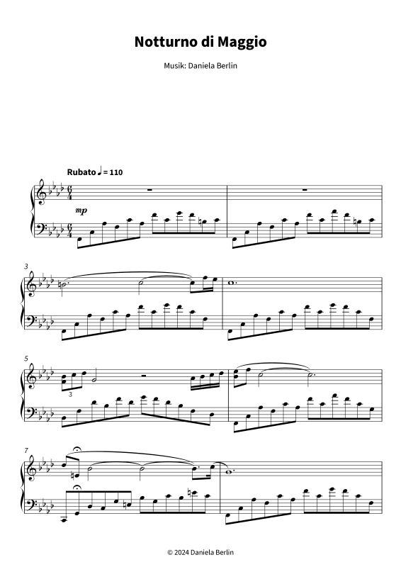 Produktgalerie: Seite 1 von 7 Un sogno lontano sopra il Notturno di maggio, Daniela Berlin, Klavier Solo