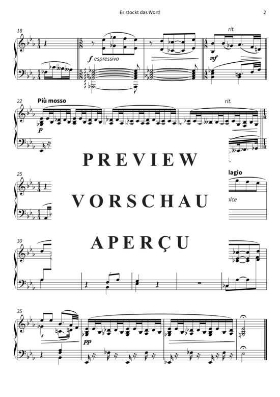 Produktgalerie: Seite 5 von 5 Es stockt das Wort! - Nr. 6 aus Auf verwachsenem Pfade , , Klavier Solo
