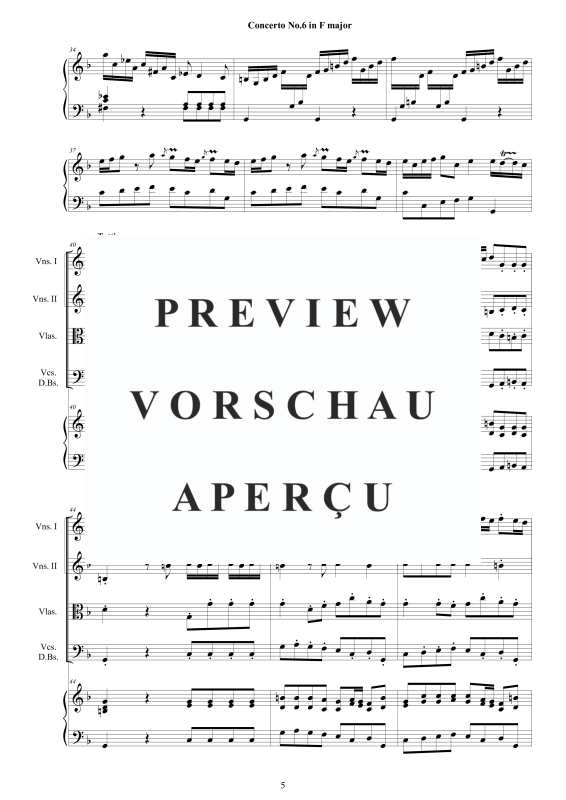 Produktgalerie: Seite 6 von 11 Cembalo Konzert Nr. 6 in F-Dur, , Cembalo und Streichorchester