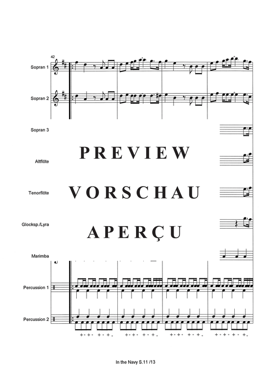 Produktgalerie: Seite 14 von 14 In the Navy , Village People, (Flöten-Quintett + Percussion)