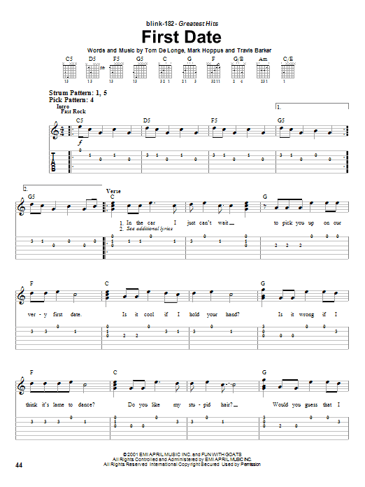 Product gallery: Page 1 of 1 First Date, Blink-182