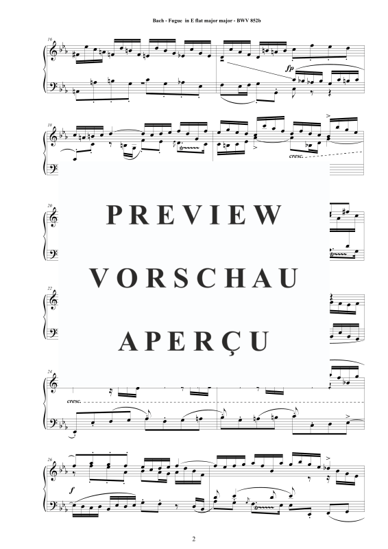 Produktgalerie: Seite 3 von 4 Fuge in Es-Dur BWV 852b, , Klavier Solo